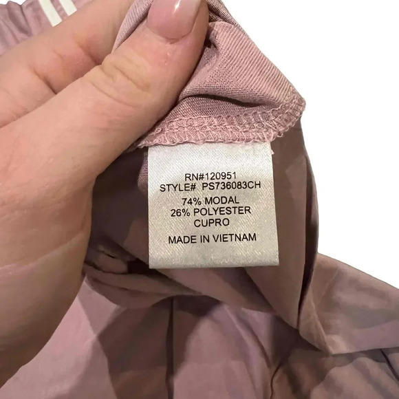 C Short Sleeve Crew Neck Striped Trim‎ Rose Pink T-Shirt Size Medium - Picture 5 of 8